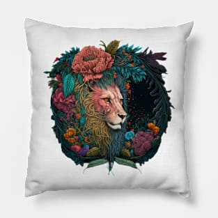 Lion in flowers Pillow