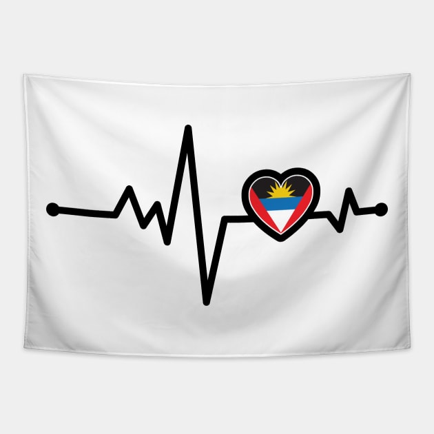 Antigua and Barbuda Heart Monitor Tapestry by IslandConcepts