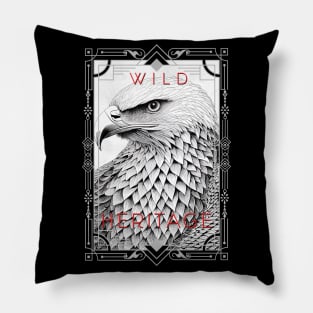 Eagle Bald Eagle Wild Nature Illustration Line Epic Illustration Line Art Pillow