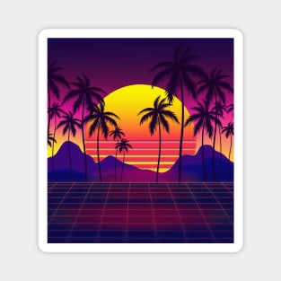 Mesmerizing Sunset Synthwave Magnet