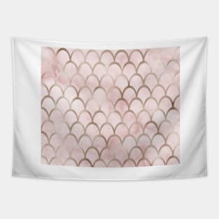 Rose gold mermaid scales - cloudy pink Tapestry