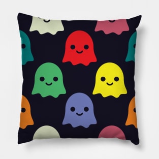 Colorful Boo Ghost Halloween Pattern Pillow