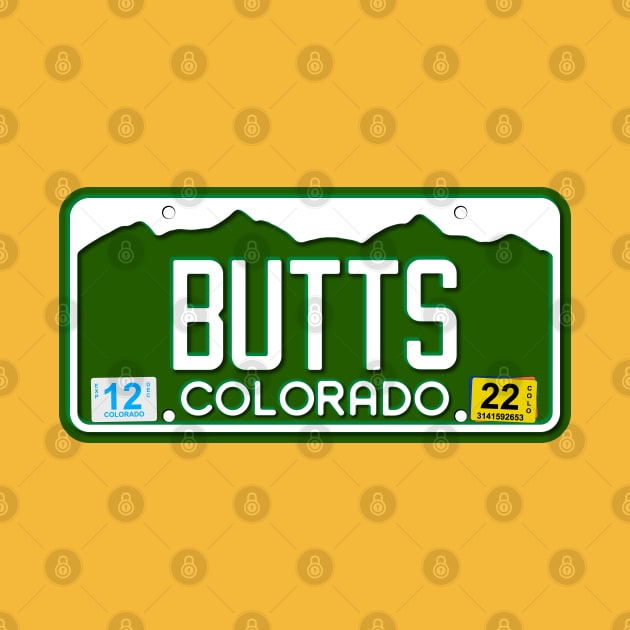 Colorado License Plate Tee - BUTTS by South-O-Matic