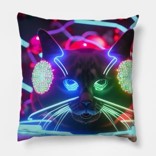 Bizarre xmas cat Pillow