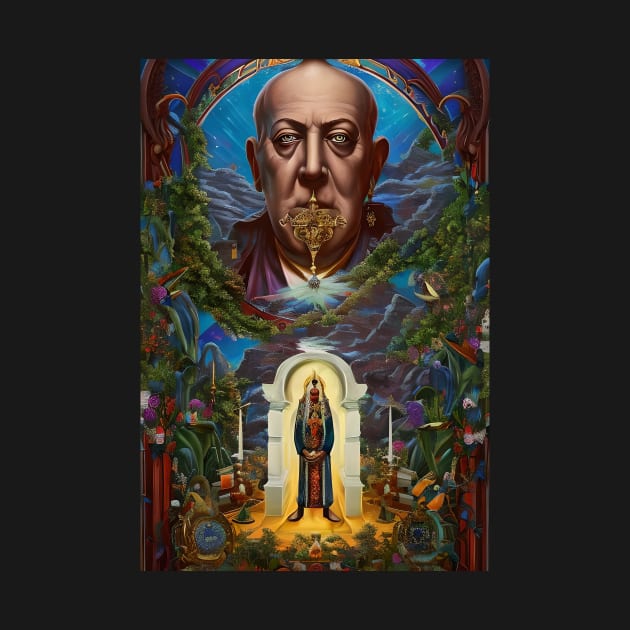 Saint Aleister Crowley The Great Beast of Thelema painted in a Surrealist and Impressionist style by hclara23