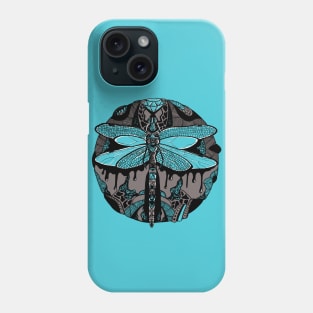 Blue Grey Circle of the Dragonfly Phone Case