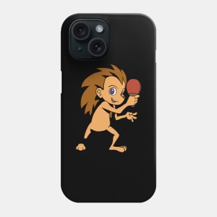 Cartoon hedgehog playing table tennis Phone Case