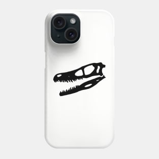 Velociraptor skull - black Phone Case