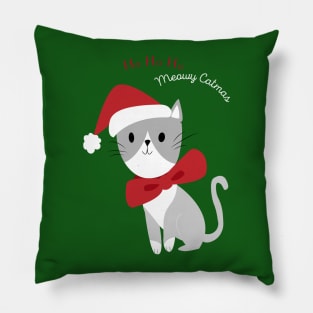 Meowy Catmas, Merry Christmas Pun Pillow