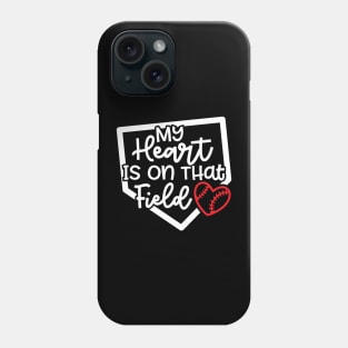 My Heart Is On that Field Baseball Softball Mom Cute Funny Phone Case