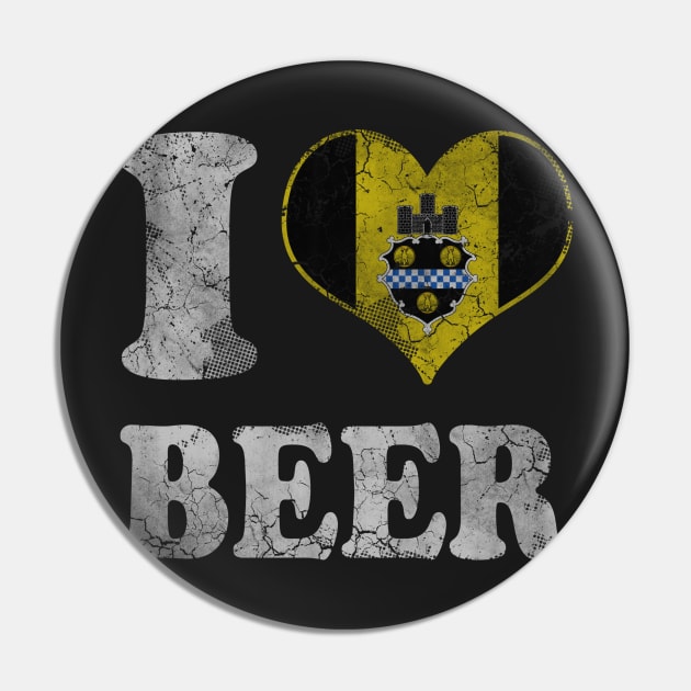 I Heart Pittsburgh Beer Pin by E