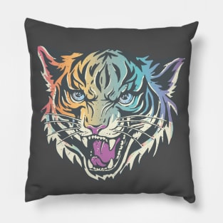 Pastel Rainbow Tiger Pillow