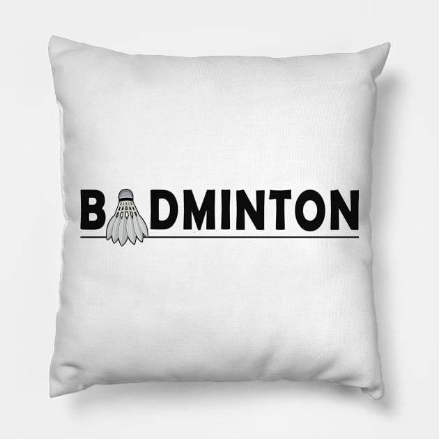 Badminton Pillow by KC Happy Shop