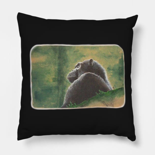 Chimpanzee Pillow by kc-art