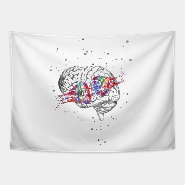 Synapse receptor and brain Tapestry by RosaliArt