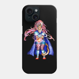 Sorcerer cat creates a fireball Phone Case