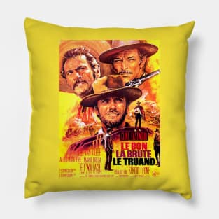 Classic Western Movie Poster - Good, Bad, Ugly Pillow