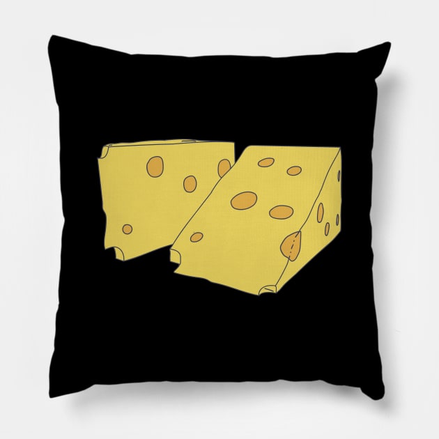 Cheese Wedge - Triangle Dairy Product - Cheesemaker Pillow by DeWinnes