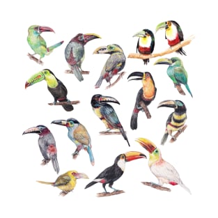 A Flock of Watercolor Toucans T-Shirt