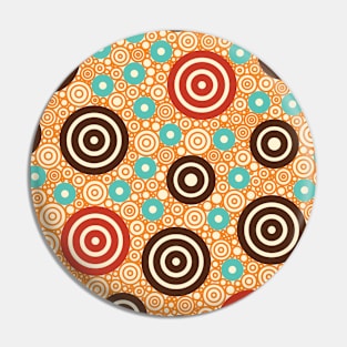 Aztec Warrior Pattern Burst v3 Circle Design Pin