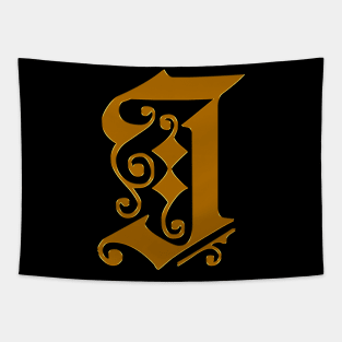 Golden Letter I Tapestry