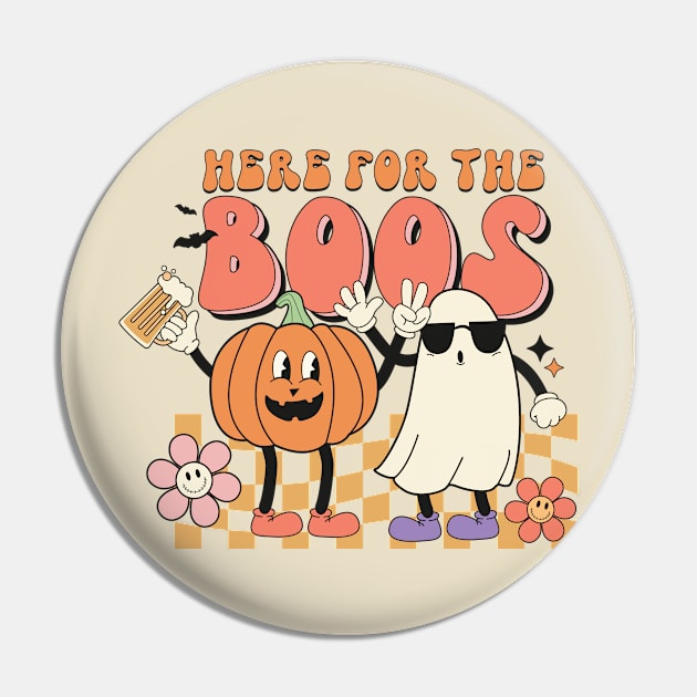 Here For The Boos Pin by LMW Art