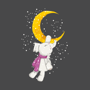 Cute elephant playing with the moon T-Shirt