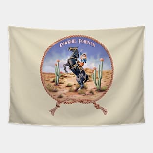 Horse Cowgirl Forever Retro T shirt Tapestry