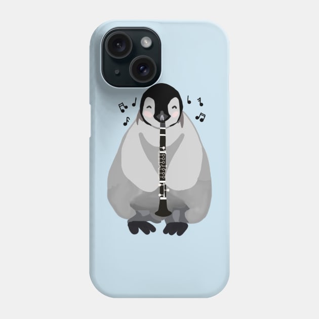 Clarinet Penguin Phone Case by Artstuffs121