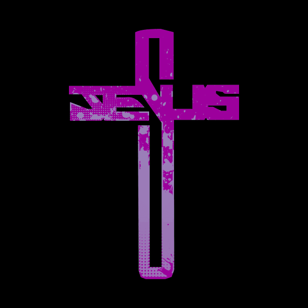 Purple Jesus Cross by AlondraHanley