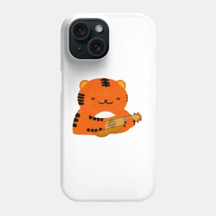 Tiger plays ukulele Phone Case