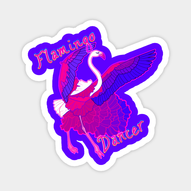 flamingo dancer Magnet by fjeldmouse tees