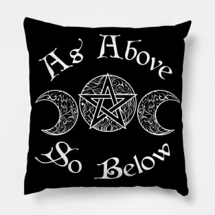 As Above So Below White Pillow