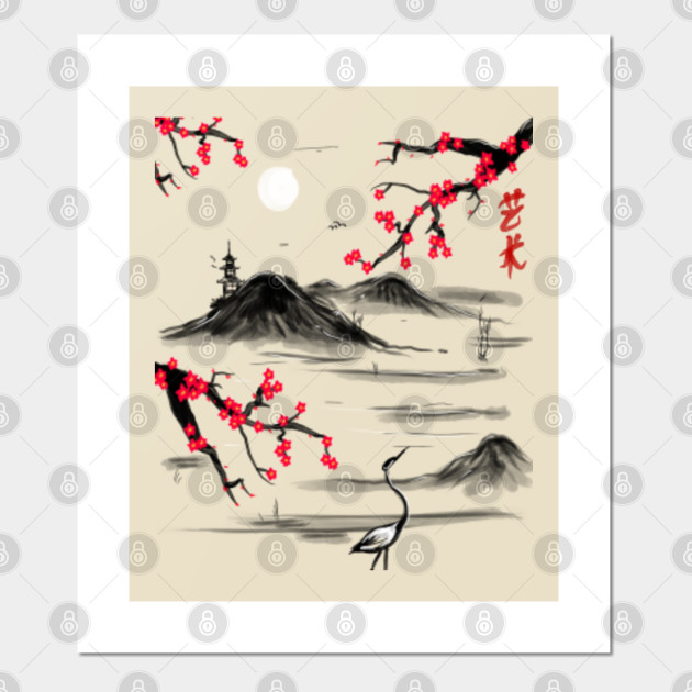 Japanese Hand Draw Scene Lotus Flowers Japan Art Japanese Arts Posters And Art Prints Teepublic 1000 black white lotus flower drawing stock images photos. teepublic
