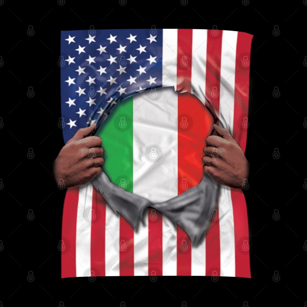 Italy Flag American Flag Ripped - Gift for Italian From Italy by Country Flags