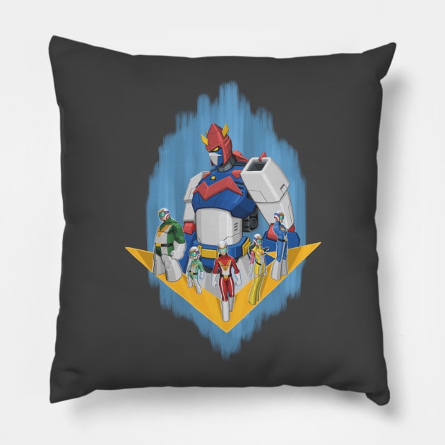 Voltes V Pillow by donisalmostagenius