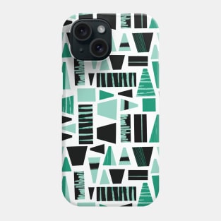 Abstract Shapes Teal Green Black Phone Case