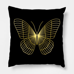 Golden Butterfly Illustration Pillow