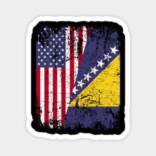 Bosnian Herzegovinian Roots Half American Flag Bosnia Flag Magnet