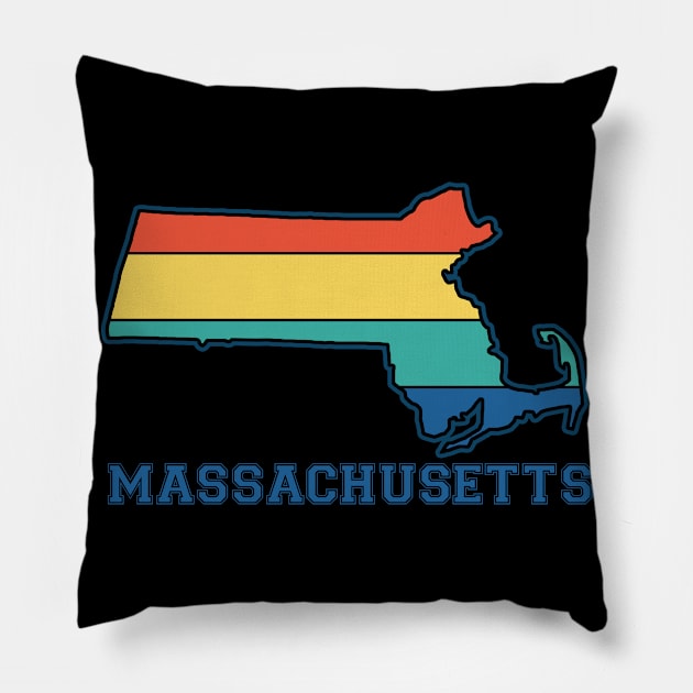 Massachusetts Retro Vintage Sunset design Pillow by eliteshirtsandmore