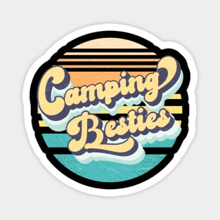 Camping Besties Retro Camping Lover Camper Best Friends Gift Magnet