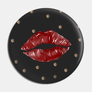 Red and Black Lipstick Stain Pattern Pin