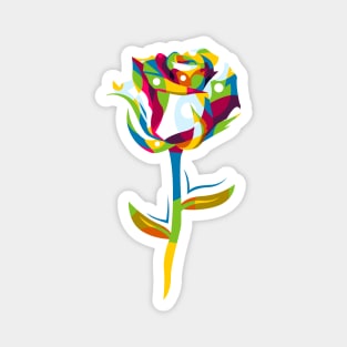 Colorful Rose Flower Magnet