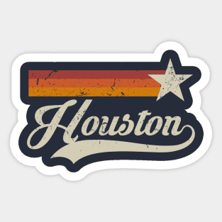 Houston Astros Vintage Classic name logo type & Astrodome Die-cut Round  STICKER