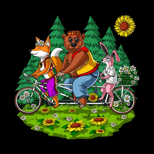 Hippie Forest Animals by underheaven