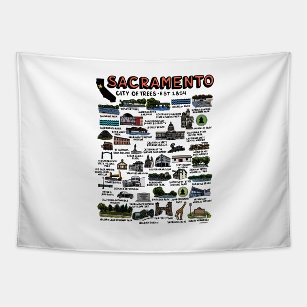 Sacramento Map Tapestry by fiberandgloss