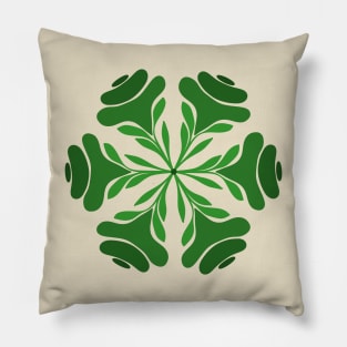 Green Leaf Mandala Pillow