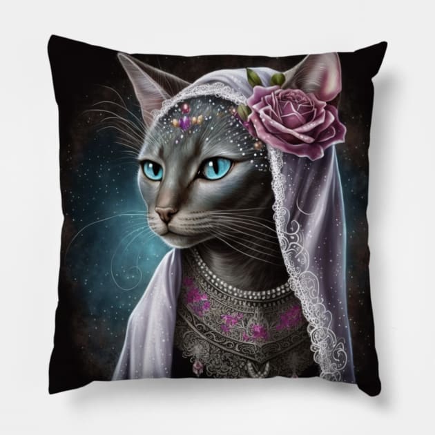 Modest Abyssinian Cat Pillow by Enchanted Reverie