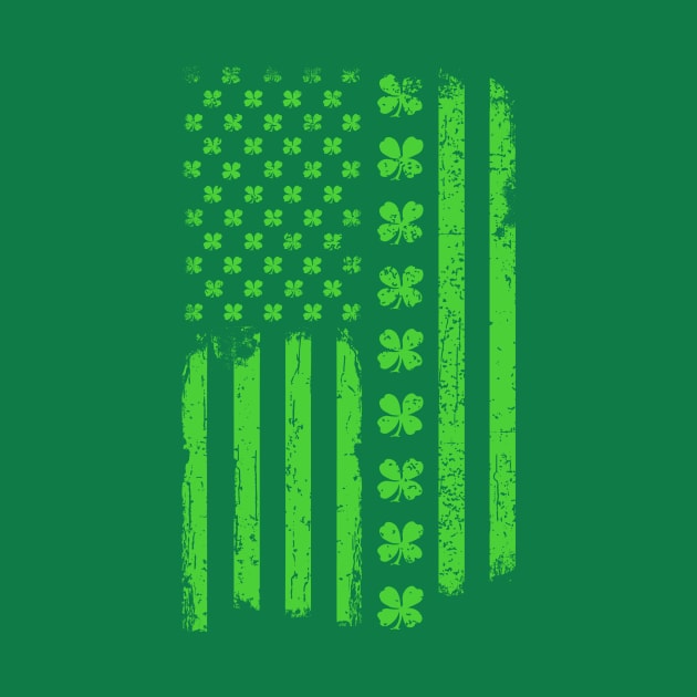 St. Patrick's Day Irish American USA Flag by Xeire