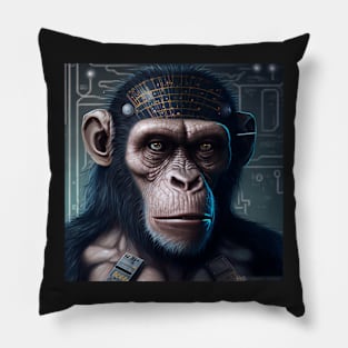 Cyber chimpanzee Pillow